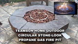 Unboxing and Setting Up Teamson Home Outdoor Round Stone Propane Fire Pit