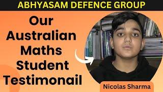 Our Australian Maths Student Testimonial | #Maths Classes in Chandigarh | Abhyasam Defence Group