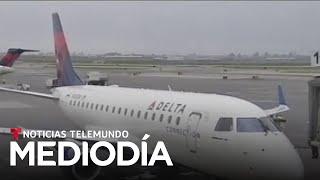 Una mujer viajó de polizón en un avión de Delta desde Nueva York hasta París | Noticias Telemundo