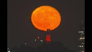 Beautiful Strawberry Moon Rises Over San Francisco Bay