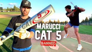 Hitting with the BANNED Marucci CAT 5 | BBCOR Baseball Bat Review