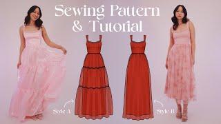 The Perfect DIY Prom & Wedding Guest Dress (Sewing PATTERN & TUTORIAL) // Ruffle Tiered Dress