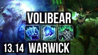 VOLI vs WARWICK (TOP) | Rank 5 Voli, 7 solo kills, 10/3/6, Dominating | EUW Grandmaster | 13.14