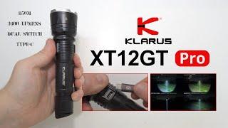 KLARUS XT12GT Pro - 1600 Lumens Long Throw Tactical Flashlight - 850m beam - Type-C rechargeable