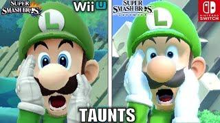 Smash Bros Taunts Comparison (Wii U VS Ultimate - Graphics, Voice, Taunt Changes & MORE!)