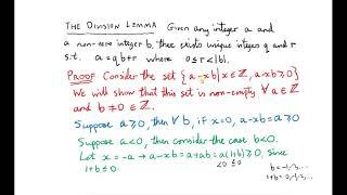 Proof of Euclid's Division Lemma