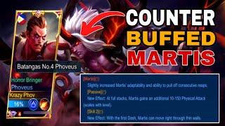 HOW TO COUNTER BUFFED MARTIS USING PHOVEUS?? WATCH THIS VIDEO NOW!! | Mobile Legends