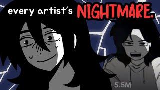 they got famous by TRACING my art... tiktok art lore storytime + speedpaint