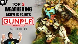 HOW to Weather GUNPLA for beginners | TOP 5 Weathering Acrylic Paints | 2021 | Vallejo Colors