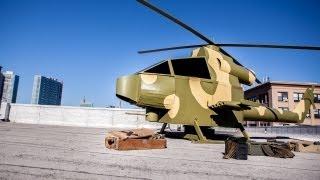 Massive Military Chopper Replica Adorns Queens Rooftop