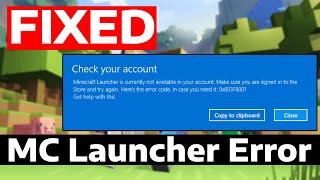 How To Fix Minecraft Launcher Is Currently Not Available In Your Account 2024