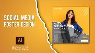 Poster Design in illustrator cc | Fashion Add Design | Social Media Ad #2 #GraphicDesign