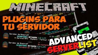 PLUGINS para tu SERVIDOR de Minecraft - ADVANCEDSERVERLIST (Descripción en Lista de Servidores!)