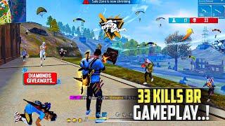 33 KILLS  TEAM POWER  BR GAMEPLAY  DIAMONDS GIVEAWAY  BEST GRANDMASTER MATCH FREE FIRE | HTG