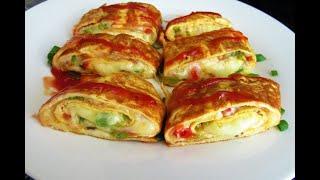 Omlet Rolat sa Sirom i Paprikama/Perfect Omelette Roll with Cheese and Pepper