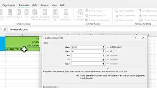 O365 Excel - How to use the Payment (PMT) Function