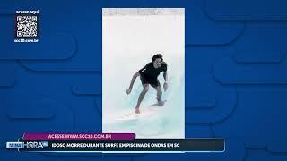 Idoso morre durante surfe em piscina de ondas em SC | Destaques SCC10