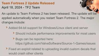 TF2 64 bit Update goes hard (Reddit)