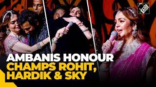 Nita Ambani gets emotional as she honours Champions Rohit, Hardik and Surya amid India-India chants