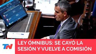 SE CAYÓ LA SESIÓN POR LEY ÓMNIBUS Y VUELVE A COMISIÓN