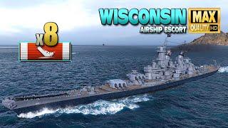 Battleship Wisconsin: 8 ships destroyed in Escort modus - World of Warships