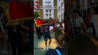 Novak Djokovic celebrating his gold medal at the Olympic village with the Serbian athletes #tennis