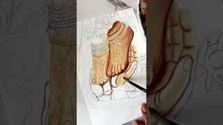 Radha Rani feet drawing #radheradhe #radhadrawing