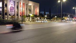 Athens Greece, Night walking around street kifisia AVE.near US embassy#europe