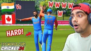 RAVINDRA JADEJA *5 WICKETS* INDIA Vs CANADA But.. T20 World Cup 2024 Cricket 24 (HARD MODE)