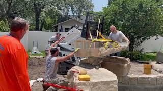 Watch as Mad River Pools builds a RicoRock waterfall