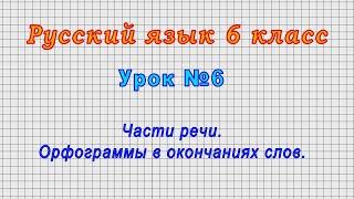 Русский язык 6 класс (Урок№6 - Части речи. Орфограммы в окончаниях слов.)