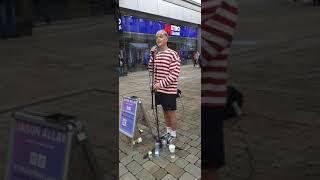 Elvis Presley - I can't help falling in love with you - Busking cover by Jason Allan - Manchester