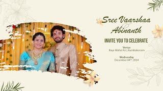 Sree Vaarshaa Weds Abinath