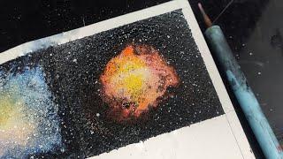 day 26 of 30 / cosmic Creations: 30-Day galaxy art  Challenge / watercolor