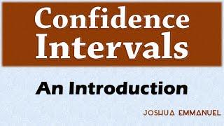 Confidence Intervals - Introduction