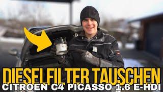 Citroen C4 Picasso 1.6 E-HDI Dieselfilter tauschen [HOW TO]