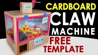 FREE TEMPLATE! How To Make Arcade Hook Game | DIY Cardboard Claw-like Machine