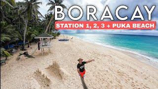 2024 BORACAY WHITE BEACH FULL WALKING to Station 1, 2, 3 + PUKA BEACH while HIGH TIDE