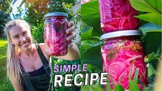 Simple Homemade Pickled Red Onion Recipe // Creating a Self-sufficient Lifestyle 