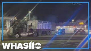 Video shows police chase involving semi-truck in Bullitt County