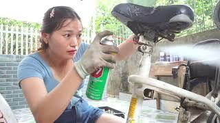 Repair technique: Genius girl restores electric bicycles at a scrap yard to give to poor children.