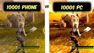 FORTNITE - 1000$ Phone vs 1000$ PC Graphics Comparison! (Epic/60fps)