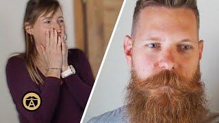 Beard Company Founder Shaves 8 Year Beard & Wife's Reaction is Priceless