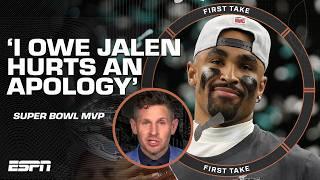 'I PUBLICLY OWE JALEN AN APOLOGY' - Dan-O gives Hurts his flowers after Super Bowl win | First Take