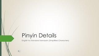 How to Learn Chinese - Pinyin Details - basic