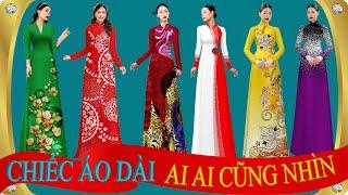 Mẫu áo dài đẹp này khi chị em mặc vào thì bao anh chàng phải ngước nhìn đắm đuốiVải Áo Dài S