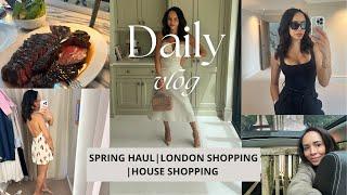 VLOG 102 | ZARA HAUL AND H&M HAUL - SPRING OUTFITS | LONDON TRIP | REFORMATION | HOME SHOPPING