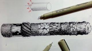 Pen & Ink Drawing Tutorials | How to create realistic textures (Part 2)