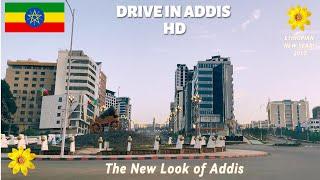 Driving in Addis Ababa with new look, HD Cam || Piazza, Churchill Road, Adwa Museum, Menilik Square