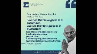 "Justice that love gives is a surrender, justice that law gives is a punishment."